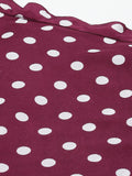 Qurvii Burgundy polka short skirt - Qurvii India