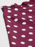 Qurvii Burgundy polka short skirt - Qurvii India