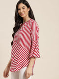 Qurvii Magenta Stripe Top - Qurvii India