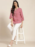 Qurvii Magenta Stripe Top - Qurvii India