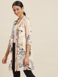 Qurvii Peach Floral Shrug - Qurvii India