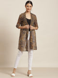 Qurvii Black And Brown Leopard Print Shrug - Qurvii India