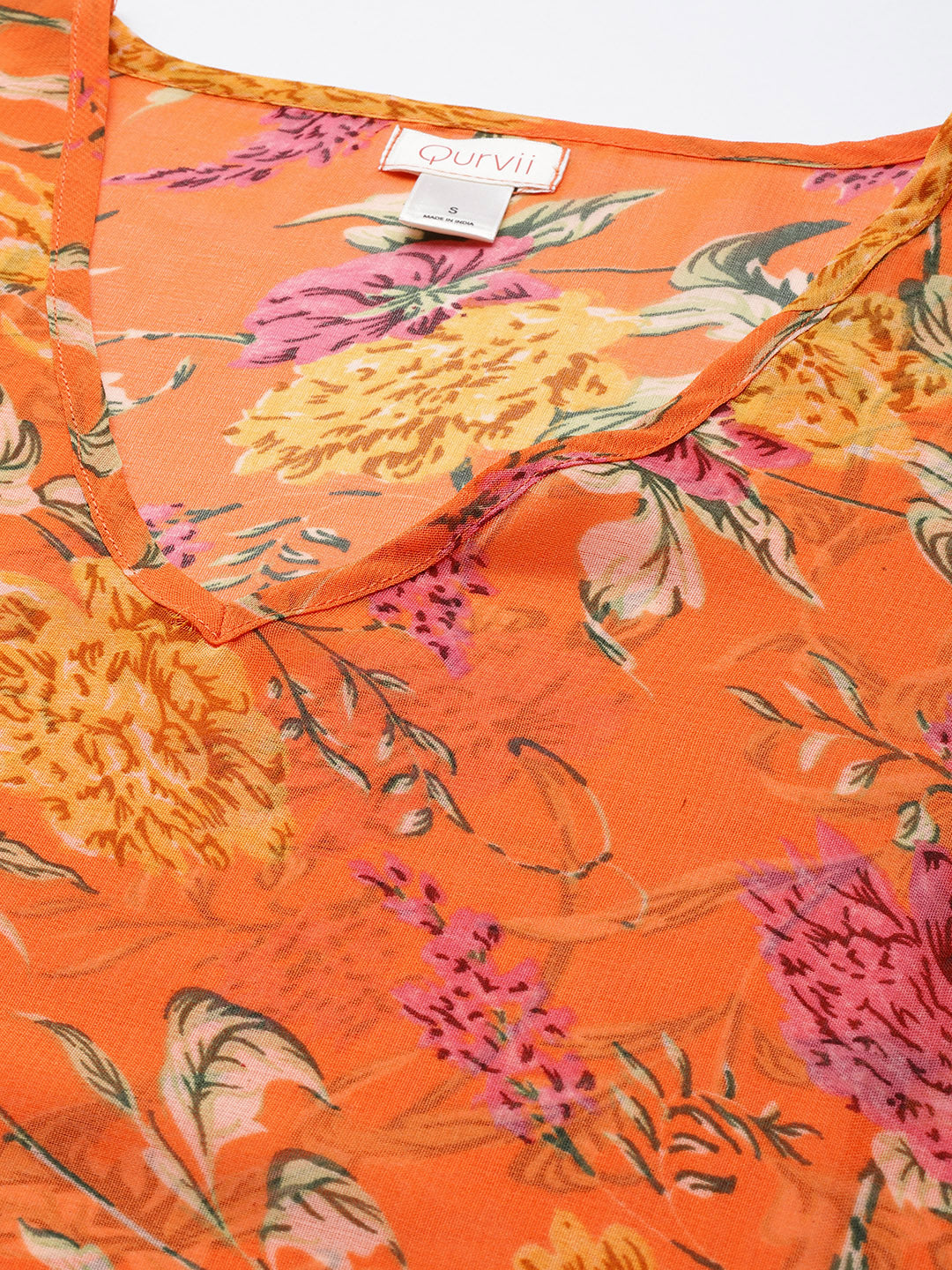 Orange floral kaftan