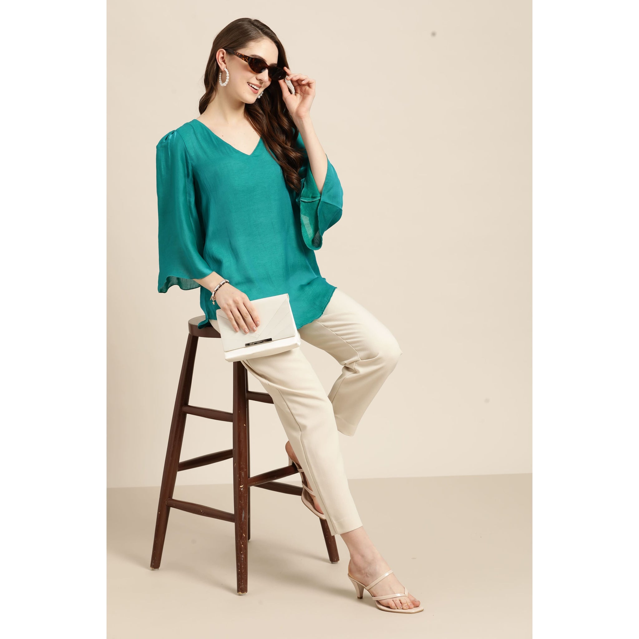 Noritake silk v-neck top