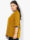 Qurvii Women Mustard Brown Shirt - Qurvii India