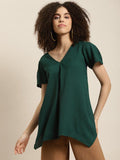 Emerald Green Asymmetrical Hem Top