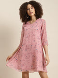 A Line Floral Midi Dress
