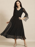 Black Polka Long Dress