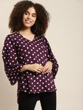 Burgundy  Polka Swing Top