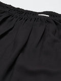 Qurvii Black Off-Shoulder Crepe High-Low Top - Qurvii India