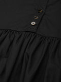 Qurvii Black A-Line Dress - Qurvii India