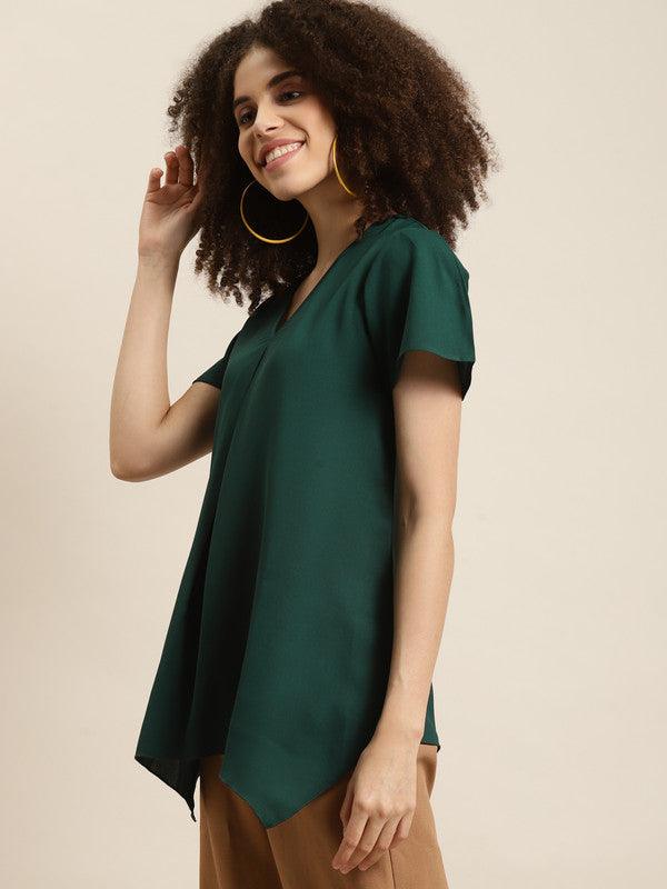 Emerald Green Asymmetrical Hem Top