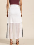 Qurvii Women White Solid Straight Skirt - Qurvii India