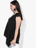 Qurvii Black Solid Tunic - Qurvii India