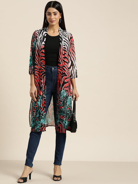 multi floral shrug