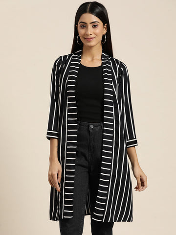 black and white stripe shrug