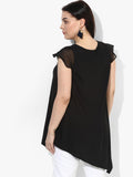 Qurvii Black Solid Tunic - Qurvii India